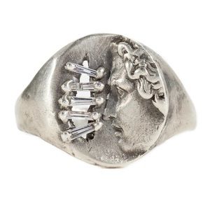NWT Atelier Narcé Sterling/Diamond Suture Signet—OOAK sz 6.5